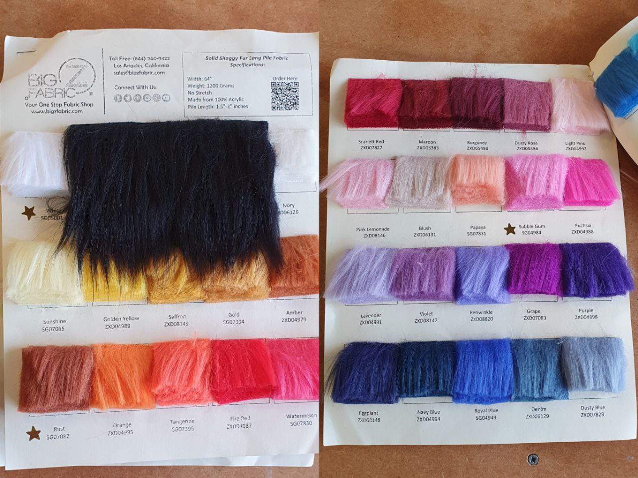 Fabric :  EcoShag™ Fur SAMPLE Shag