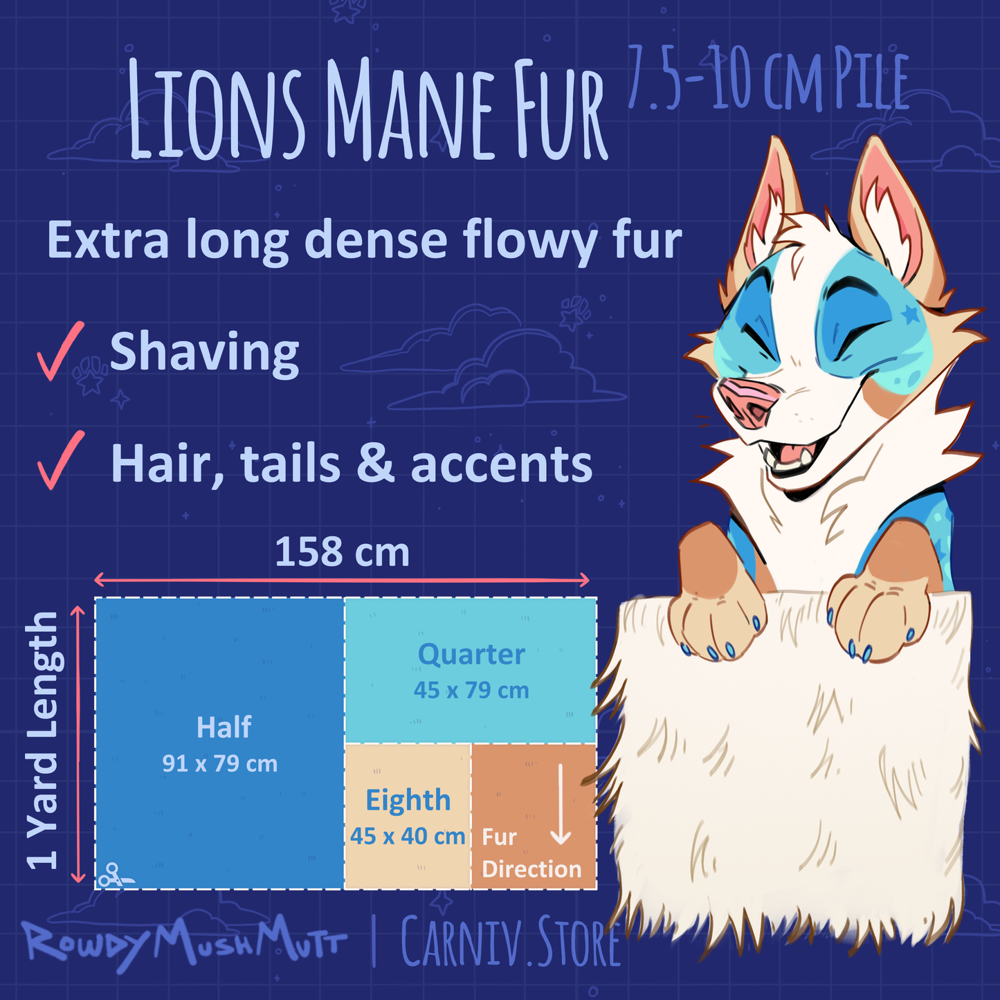 Fabric : EcoShag™ Fur 3.5" Lions Mane