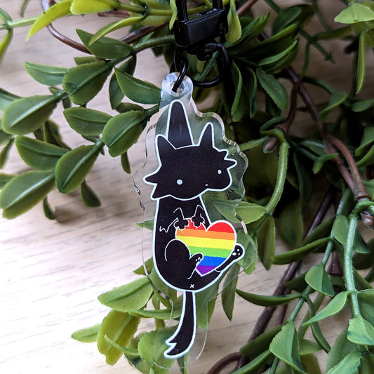 Keychain : RowdyMushMutt Collab Pride Kitty