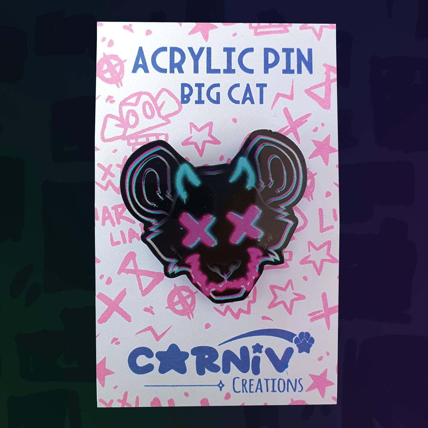 Acrylic Pin : Jinx'ed Big Cat