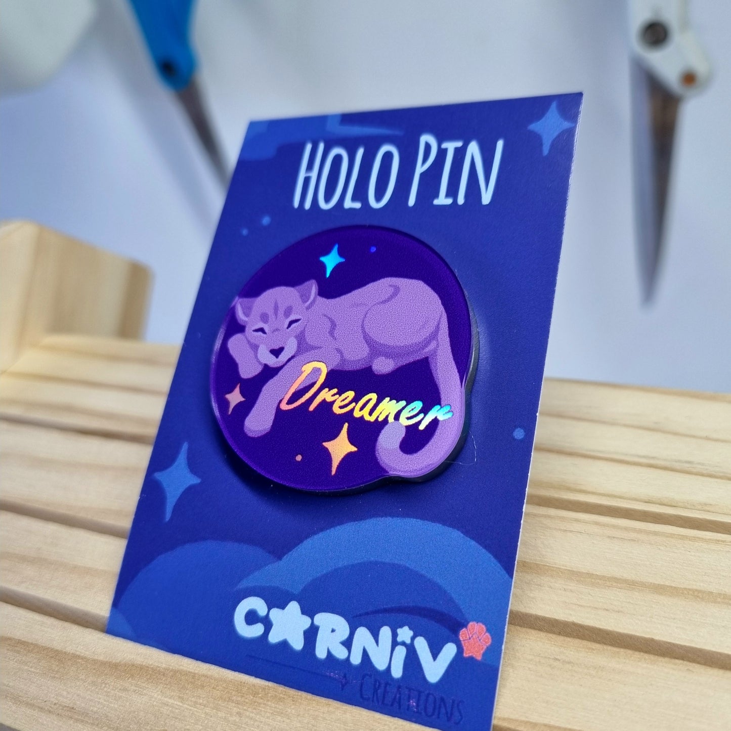 Acrylic Pin Holographic: Dreamer