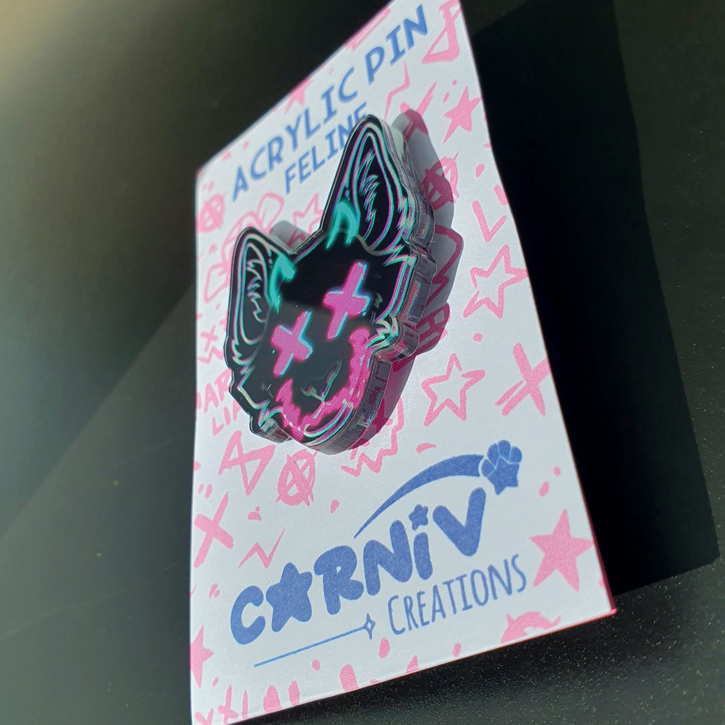 Acrylic Pin : Jinx'ed Feline