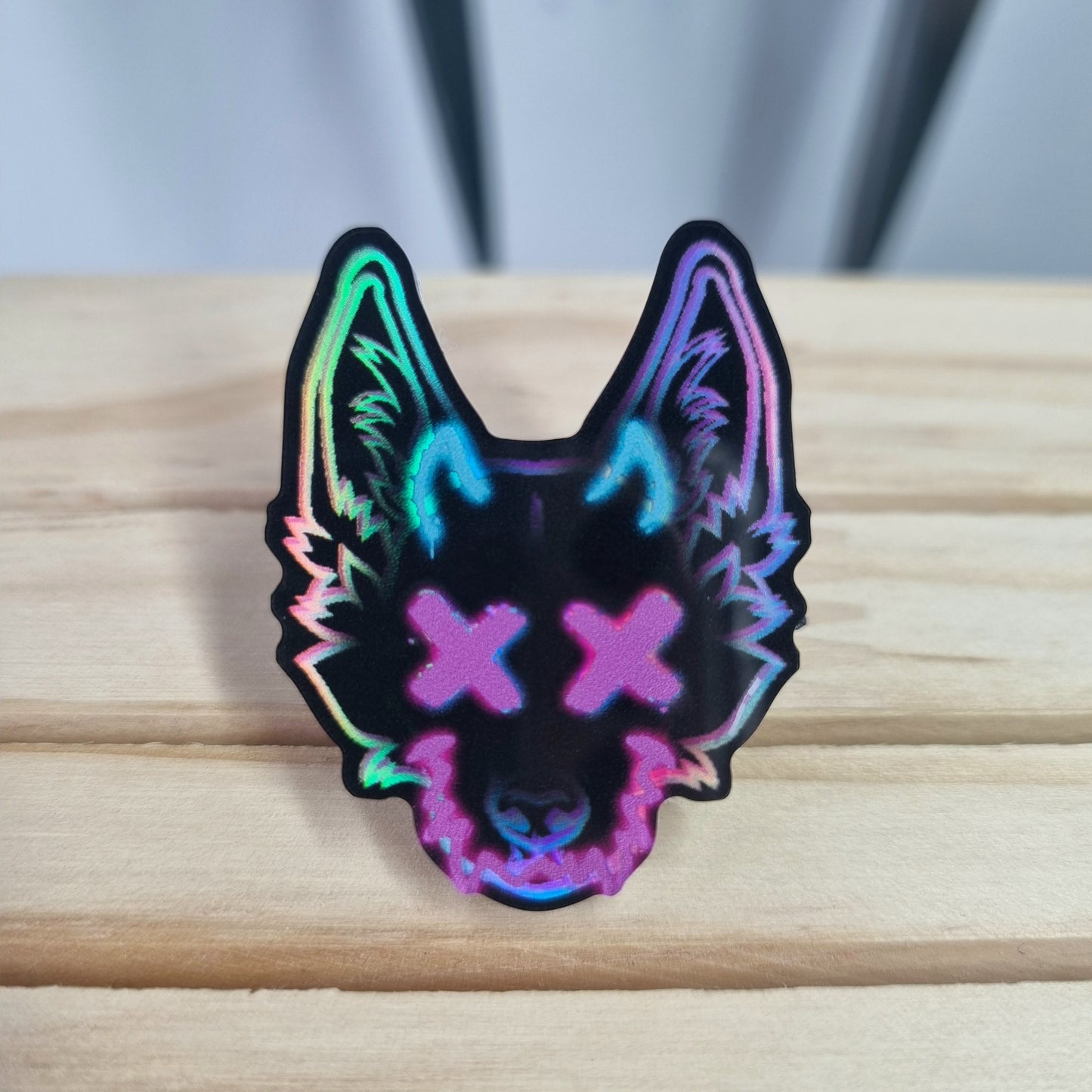 Acrylic Pin Holographic: Jinx'ed Canine