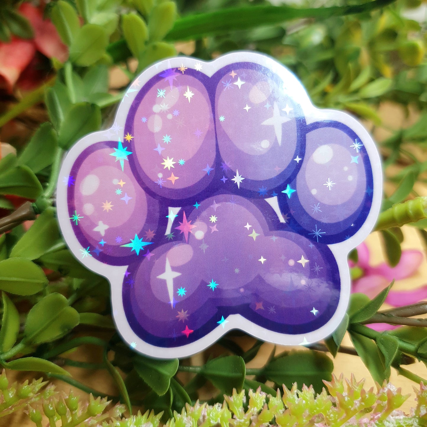 Sticker : Galaxy Paw Purple