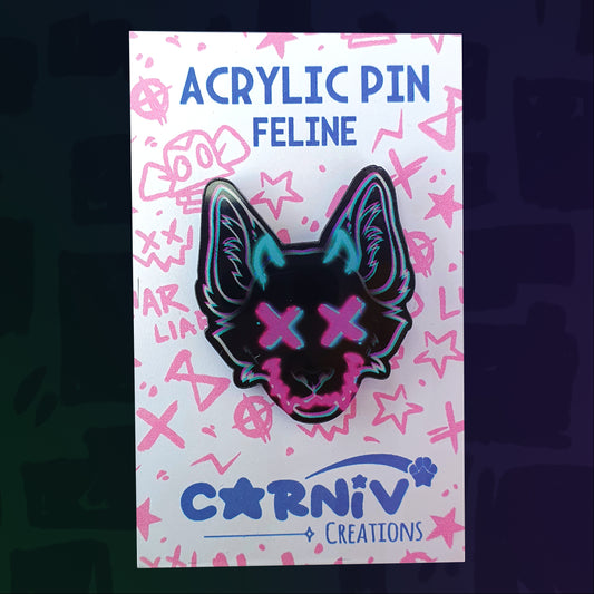 Acrylic Pin : Jinx'ed Feline
