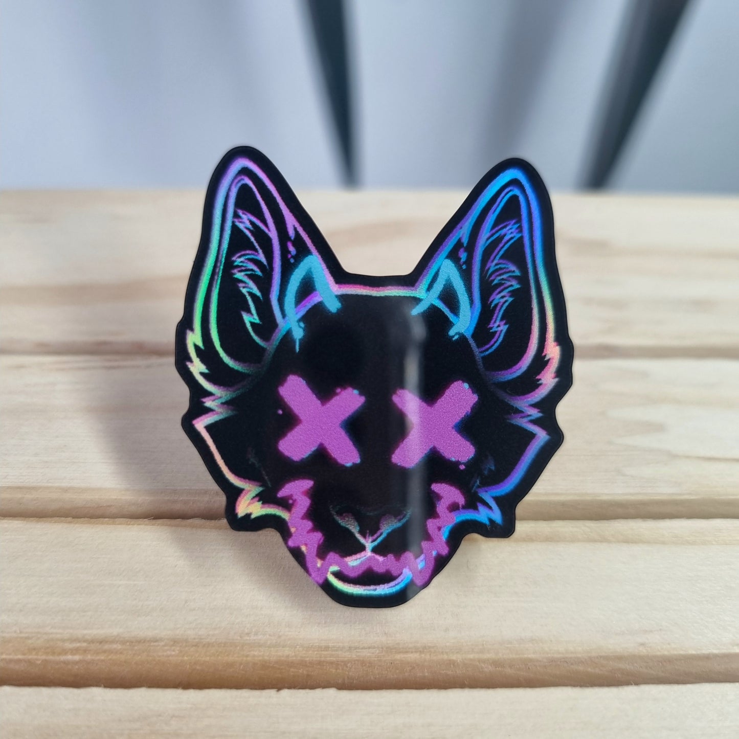 Acrylic Pin Holographic: Jinx'ed Feline