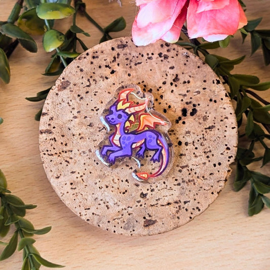 Acrylic Pin : Dragon New 1.5 inch size