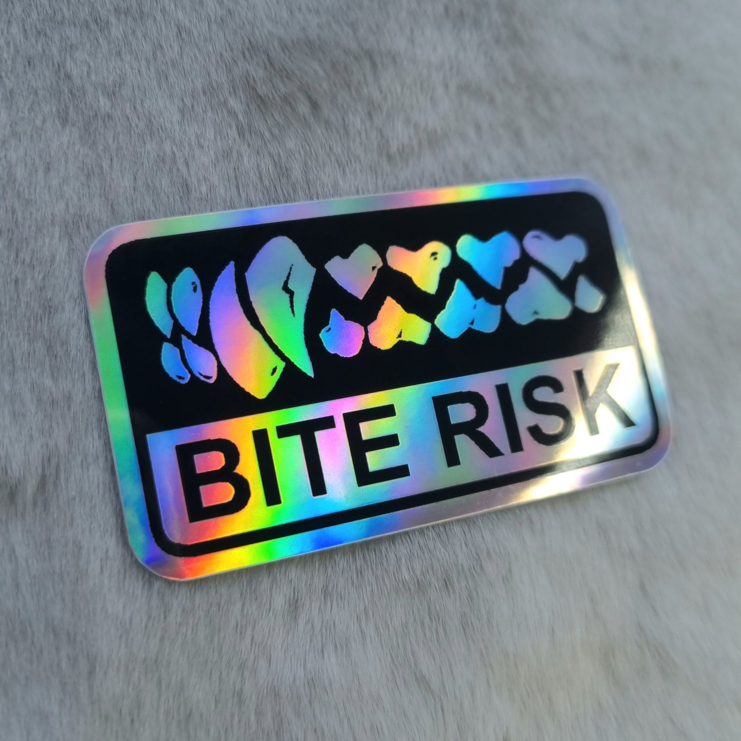 Sticker : Holographic Bite Risk