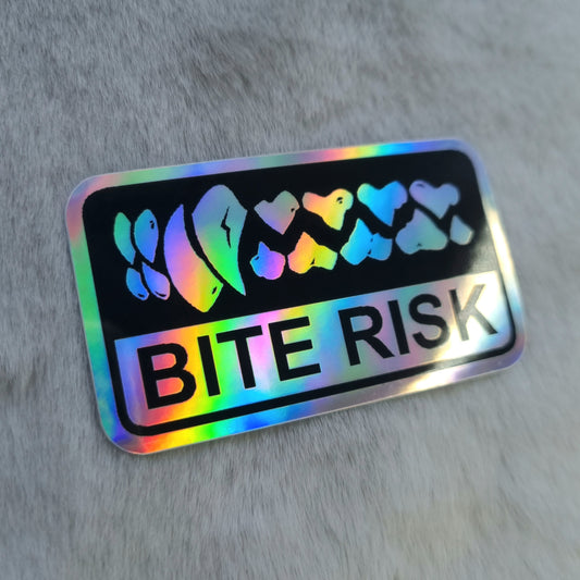 Sticker : Holographic Bite Risk
