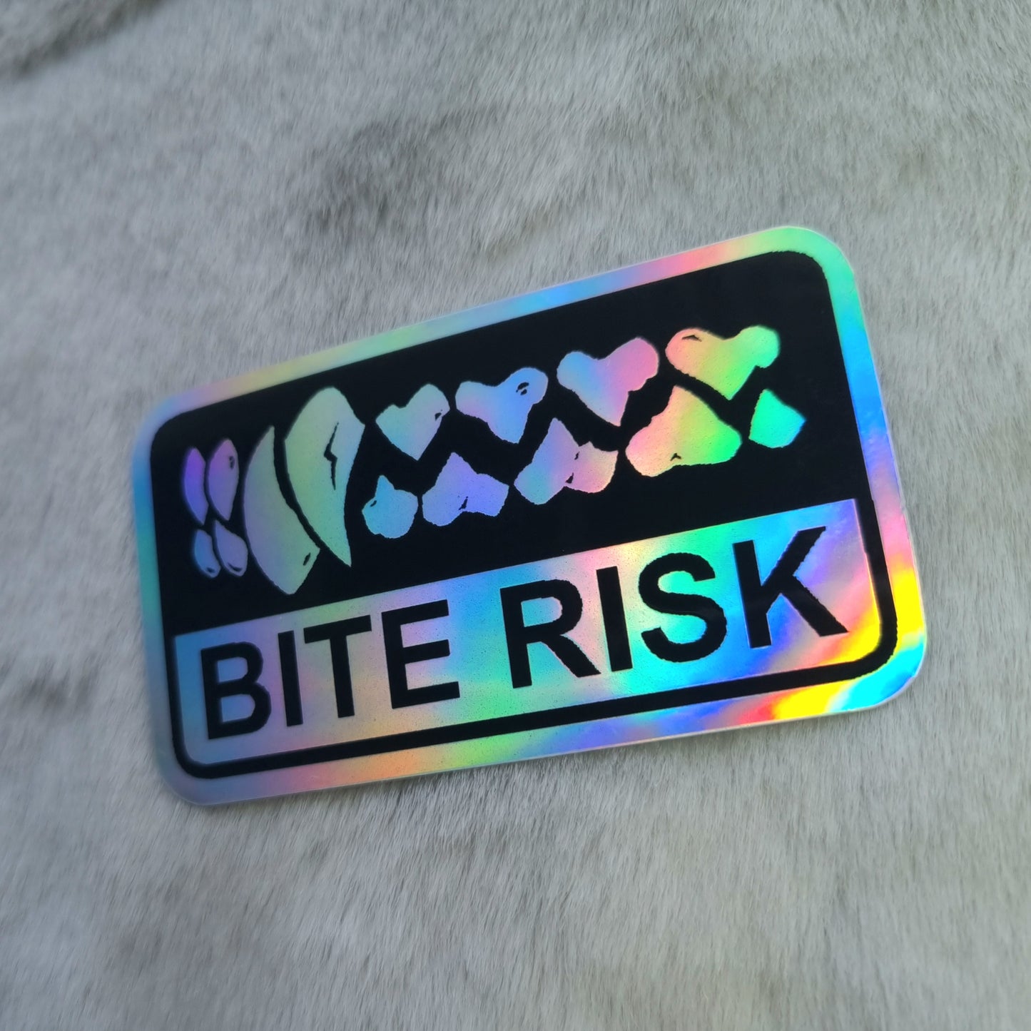 Sticker : Holographic Bite Risk