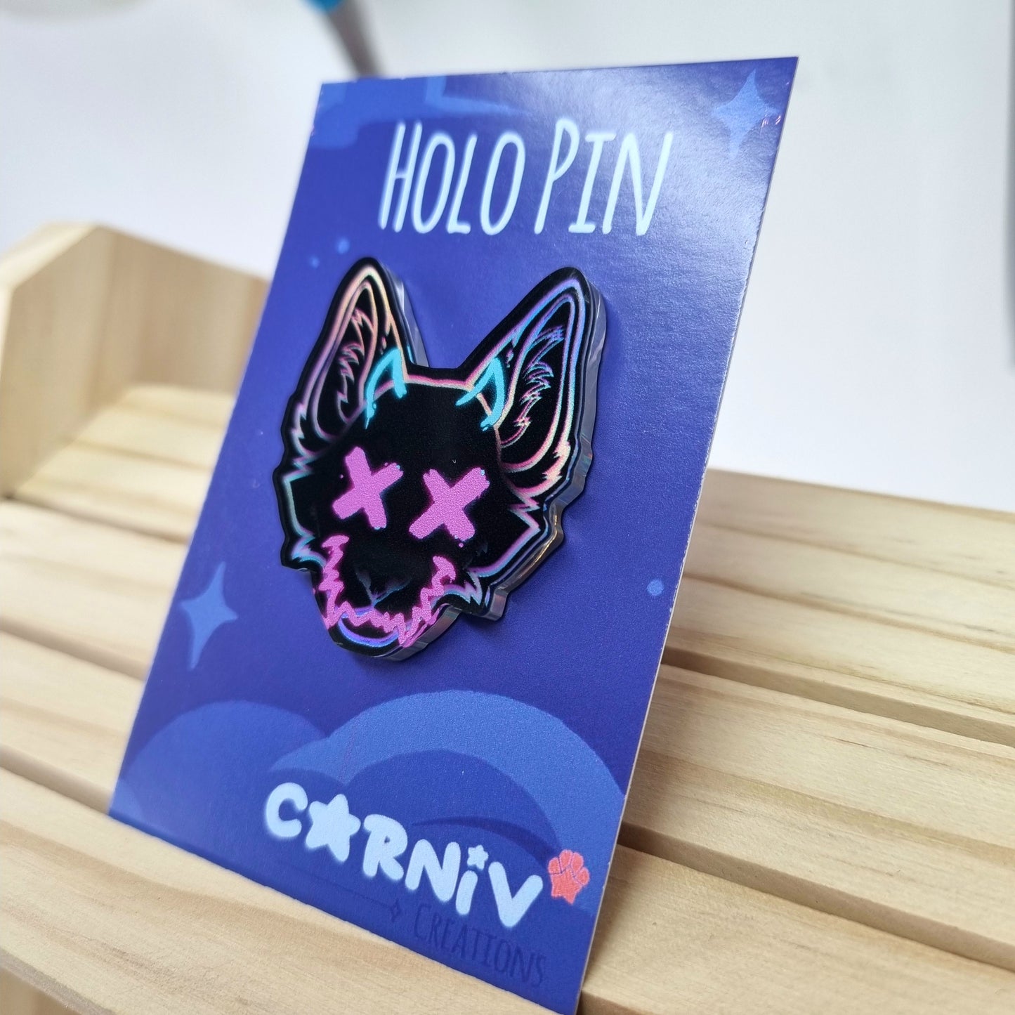 Acrylic Pin Holographic: Jinx'ed Feline