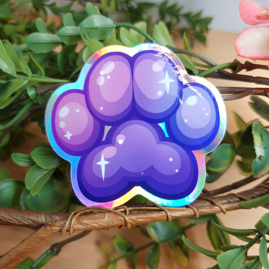 Sticker : Galaxy Paw Purple