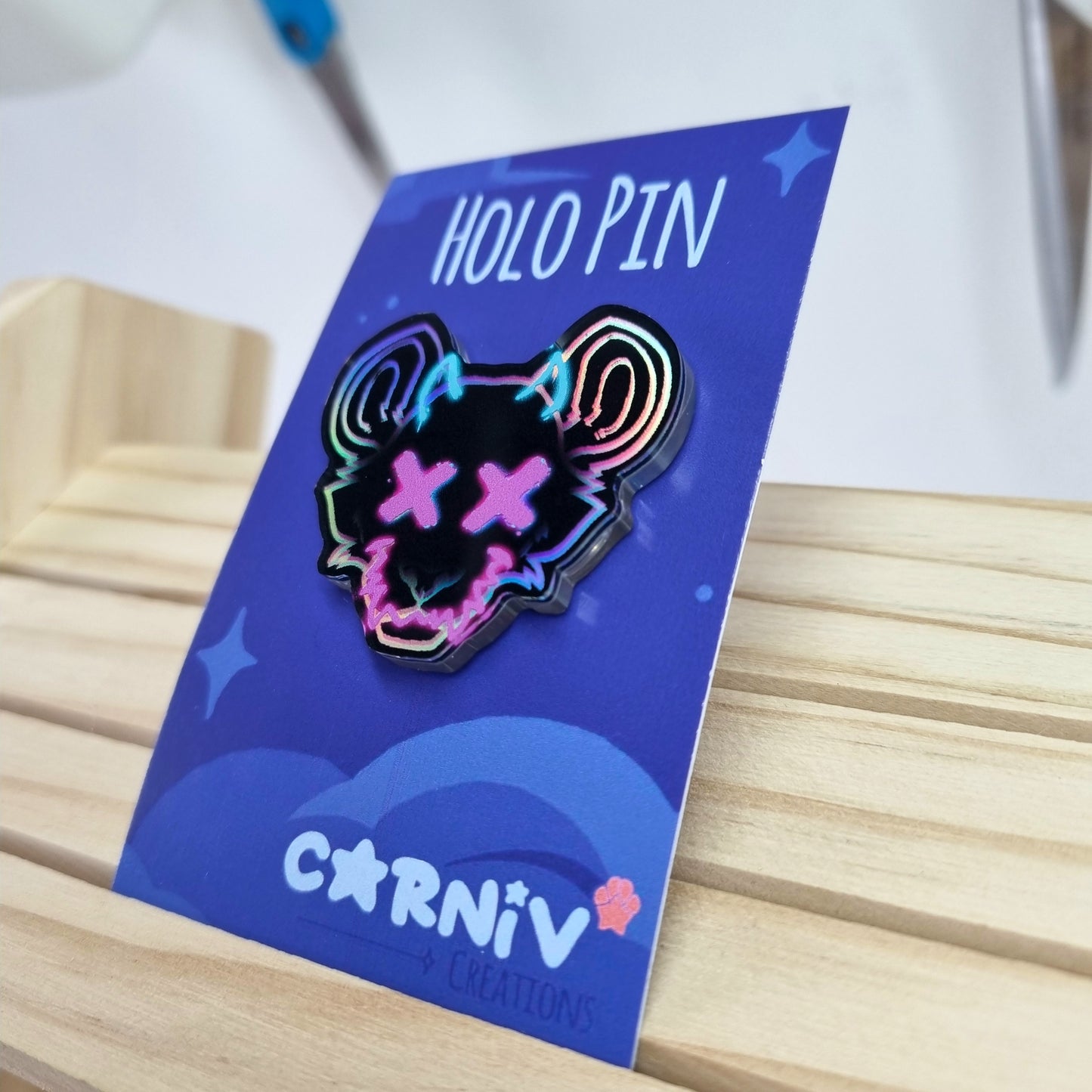 Acrylic Pin Holographic: Jinx'ed Big Cat