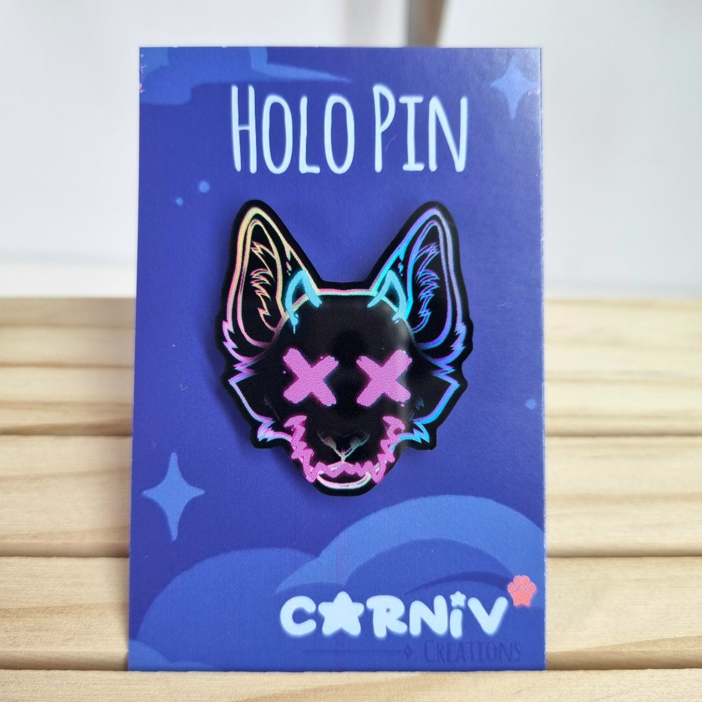 Acrylic Pin Holographic: Jinx'ed Feline