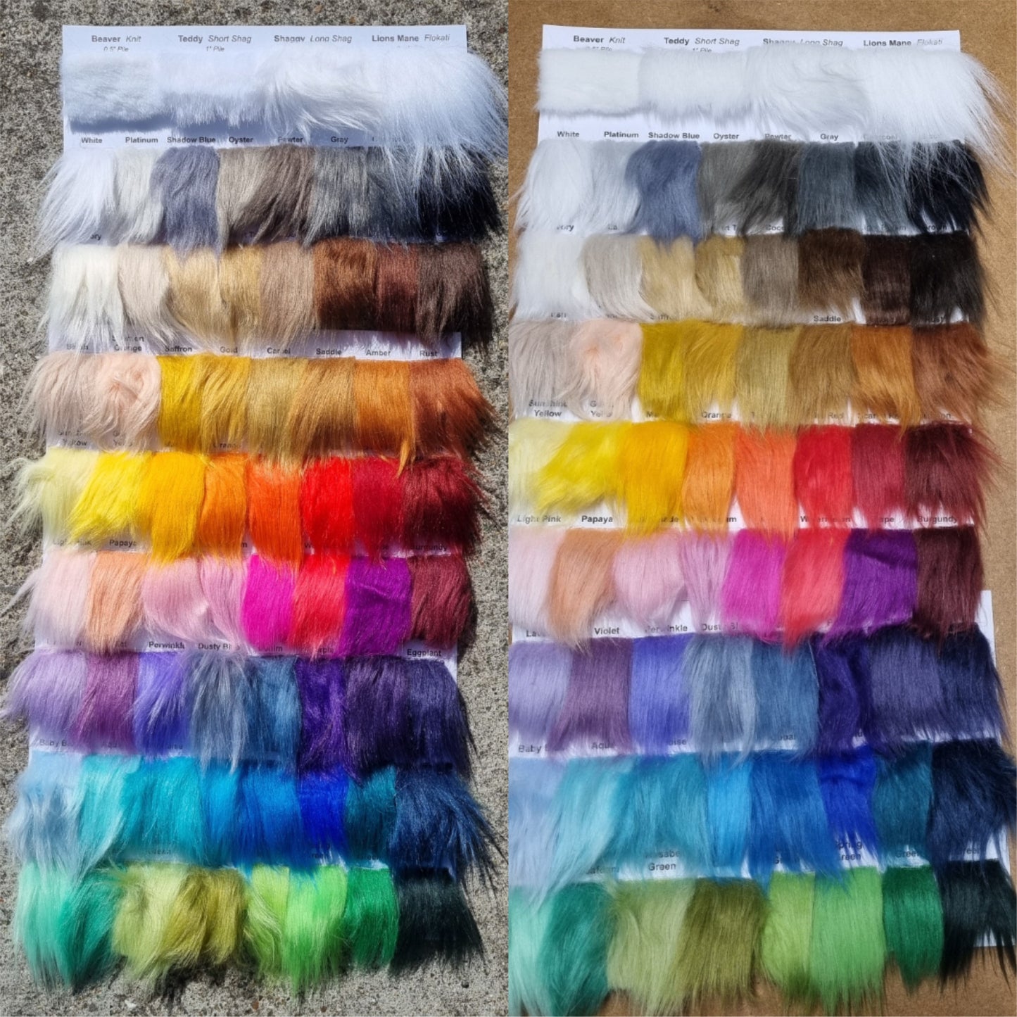 Fabric :  EcoShag™ Fur Sample Sheets