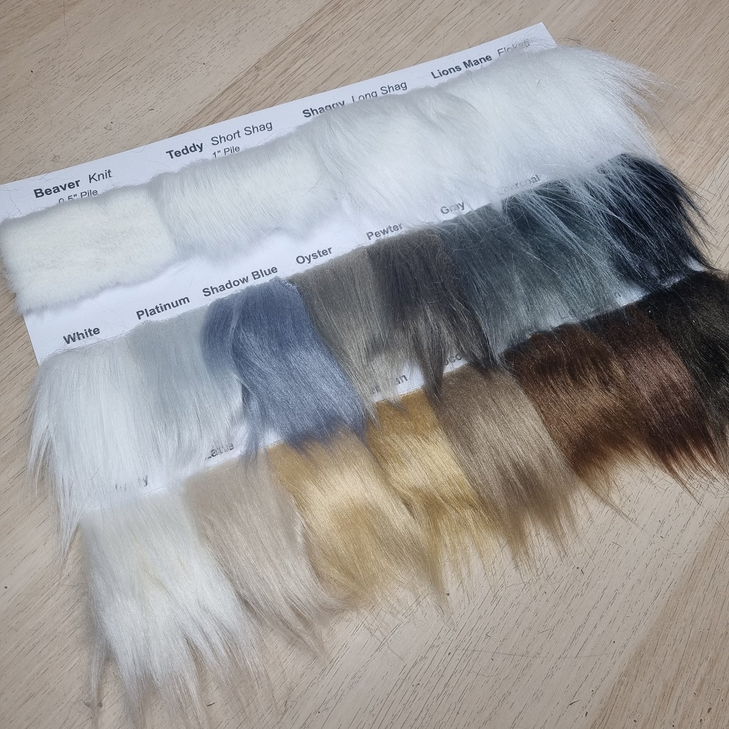 Fabric :  EcoShag™ Fur Sample Sheets